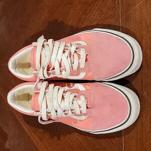 (J5) Vans pink and white shoes